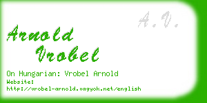 arnold vrobel business card